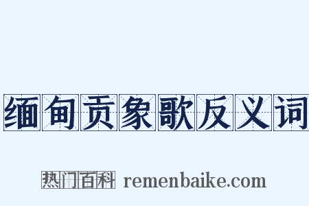 缅甸贡象歌反义词是什么意思的图片